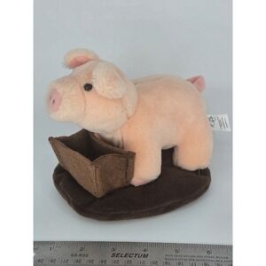 Vintage Applause Dankin Plush Piglet Farm Feeding Trough 1980's No Sound